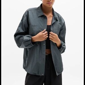 Athleta Luna sheen shirt Slate Gray Utility Jacket